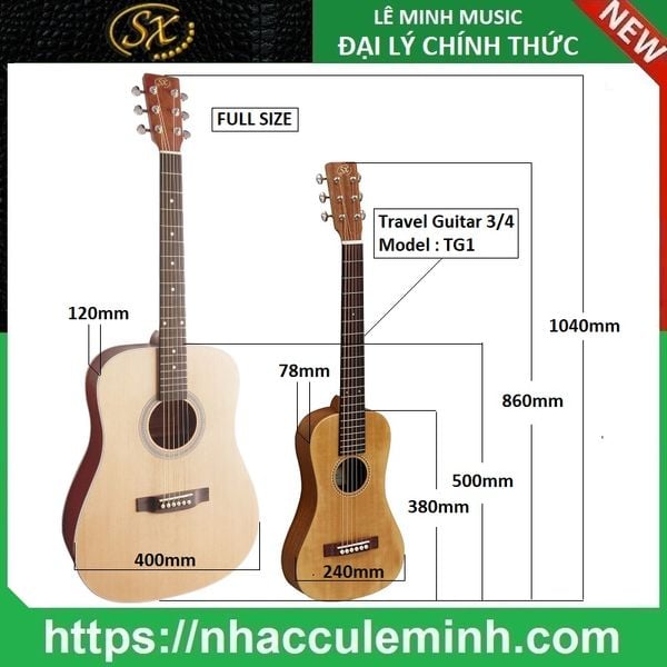 Đàn Guitar Travel Acoustic SX TG1