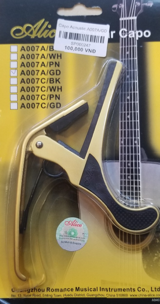 Capo Đàn Guitar Acoustic A007A/GD