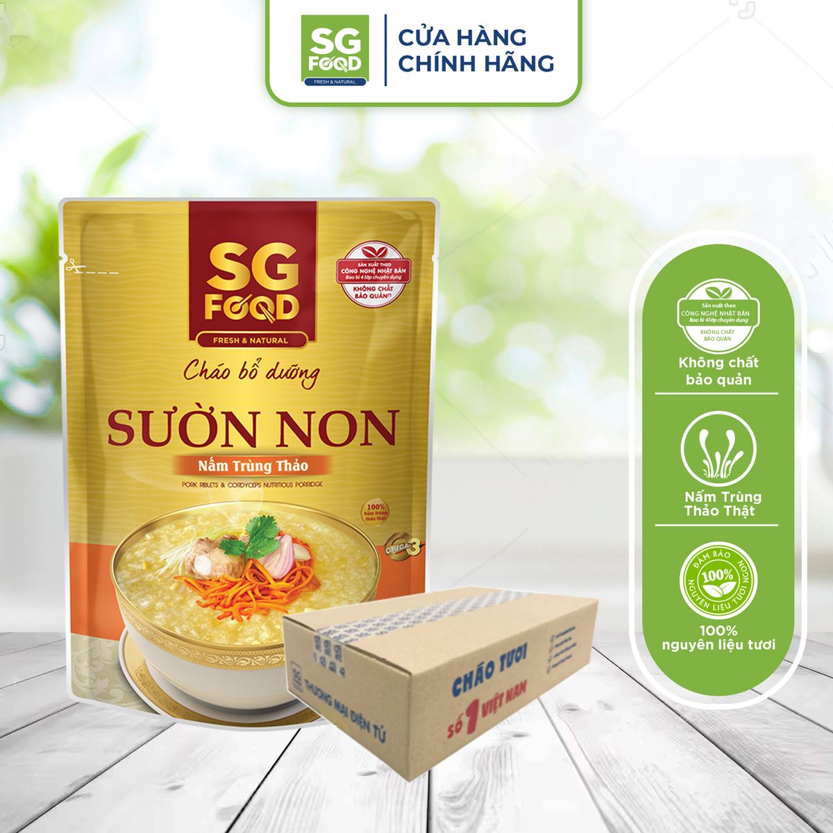 thung 30 goi chao bo duong suon non nam trung thao 240g