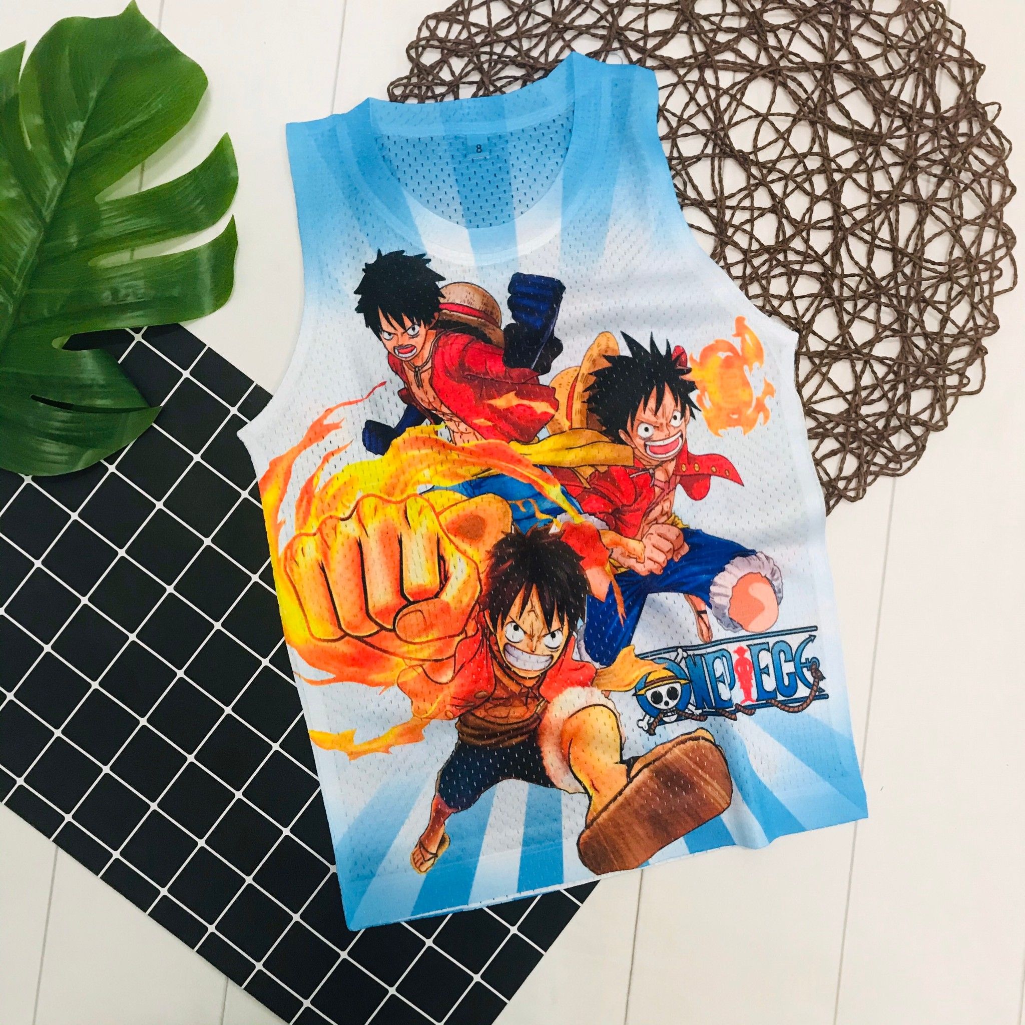  Áo ba lỗ lưới Luffy bé trai 