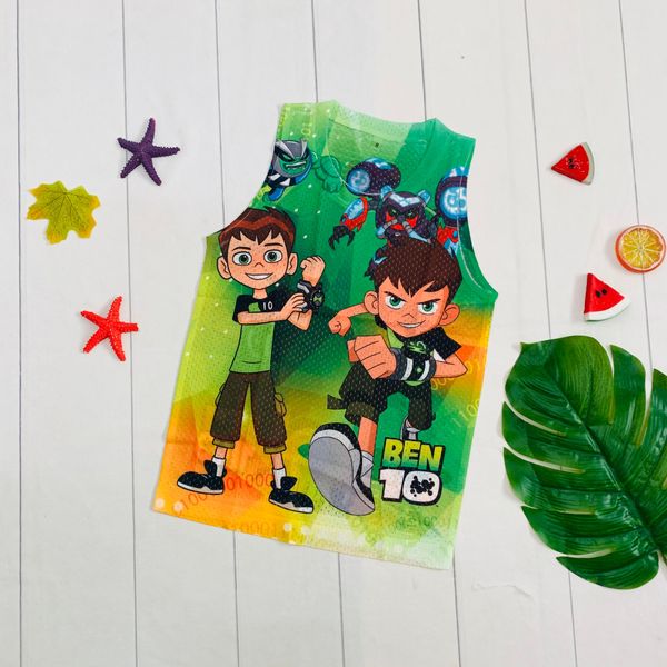  Áo ba lỗ lưới Ben10 xanh sành điệu 