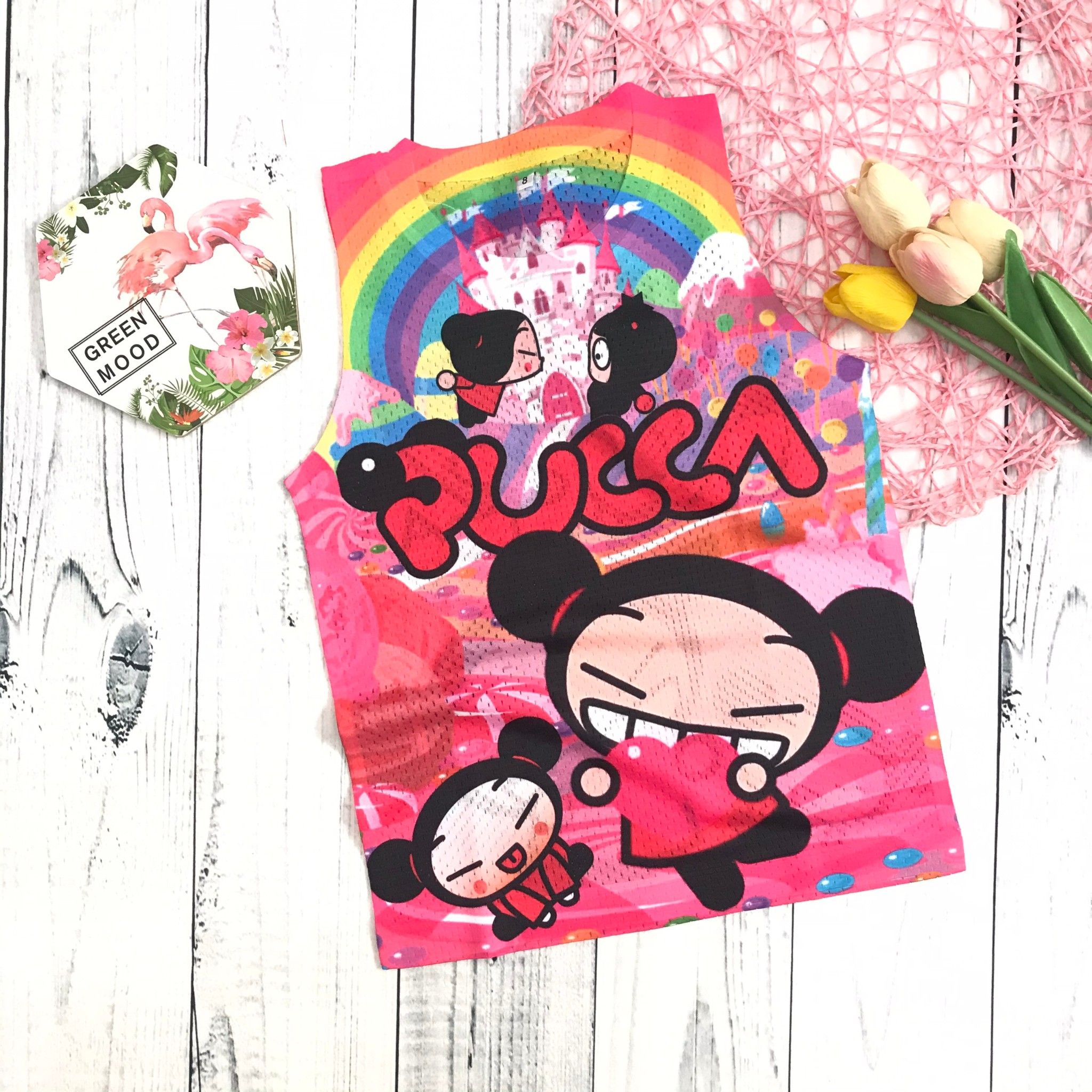  Áo ba lỗ lưới Pucca bé gái 