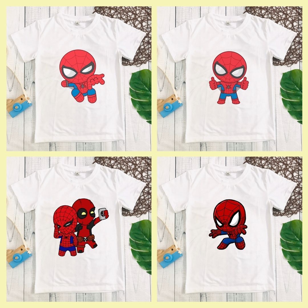  Áo thun trắng Spider Man bé trai 