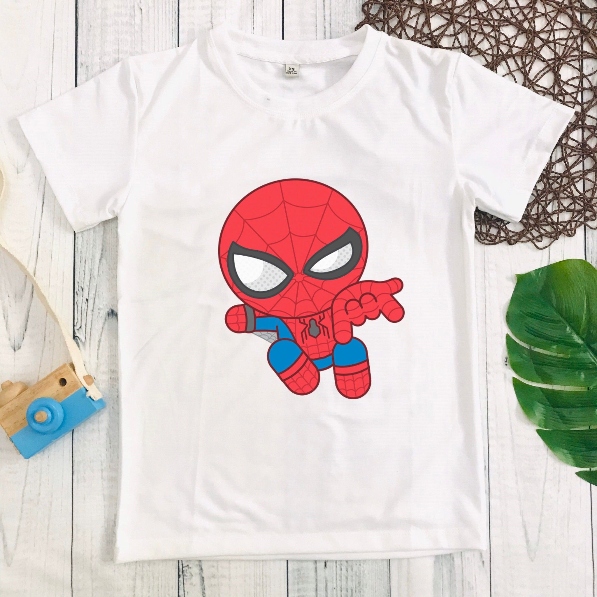  Áo thun trắng Spider Man bé trai 