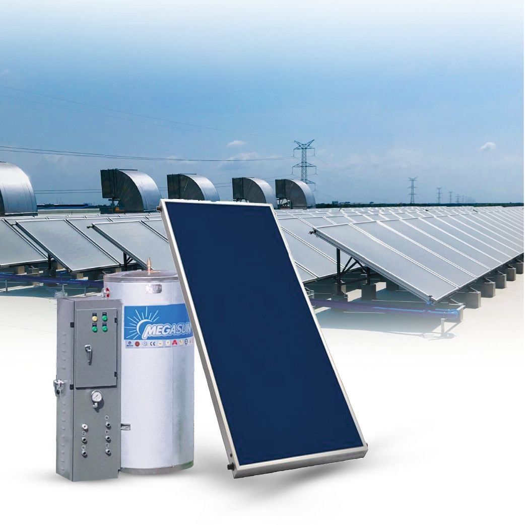 Máy Nước Nóng Tấm Phẳng Chịu Áp Megasun 1000 Lít