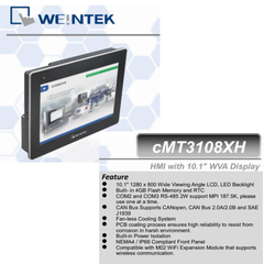 [10.1inch - cMT3108XH] Màn hình cảm ứng HMI Weintek CMT-X Advanced 10.1 inch RS232, RS485, LAN