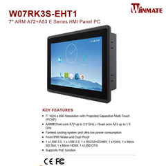 [7inch - W07RK3S-EHT1] Màn hình cảm ứng HMI Winmate 7” 1024 x 600 OS Android 7.1