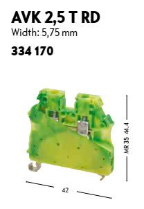 Cầu đấu dây Klemsan AVK 2,5 T RD - 2.5 mm2 – EDISUN