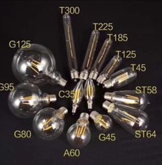 Bóng đèn led Edison - A60, C35, G45, G80, G95, G125, ST58, ST64, T45, T125, T185, T225, T300