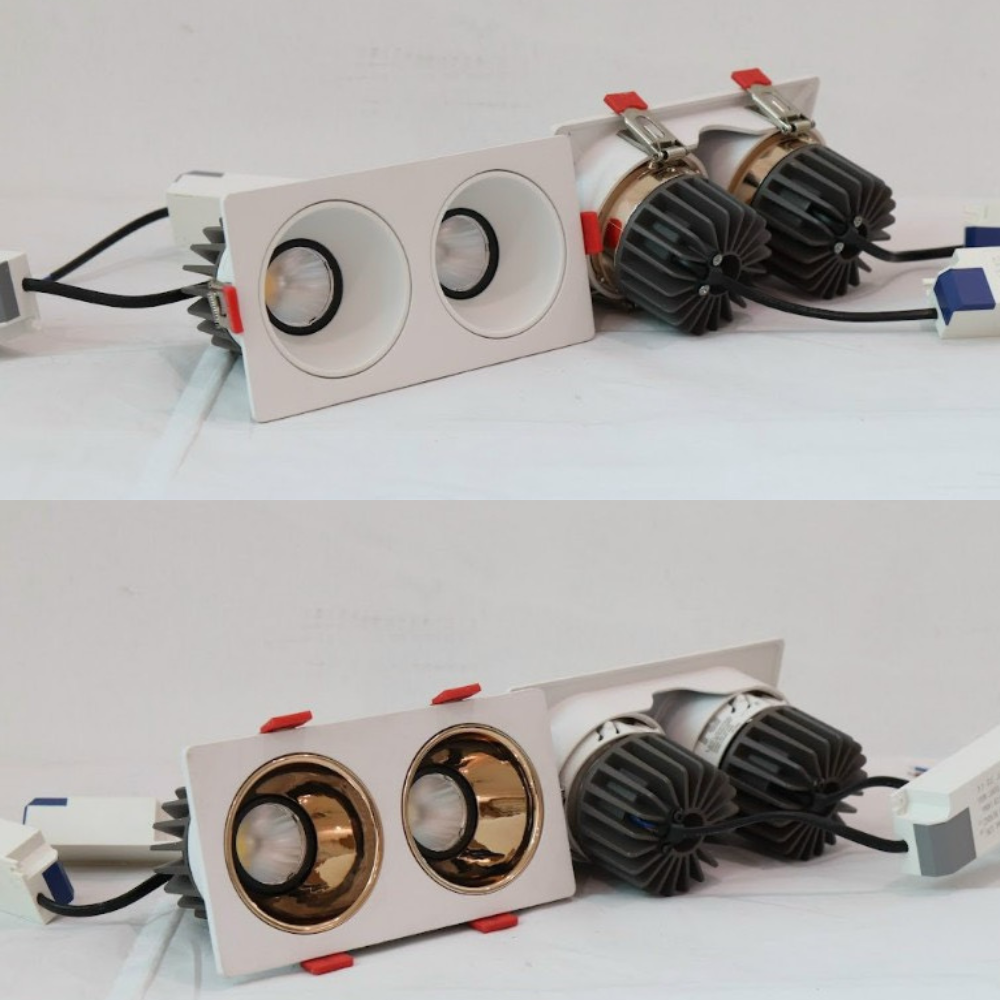 Đèn âm trần đôi - đèn downlight spotlight