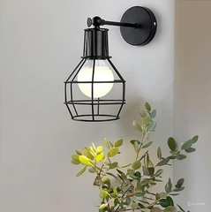 Đèn vách rọ sắt tay thẳng