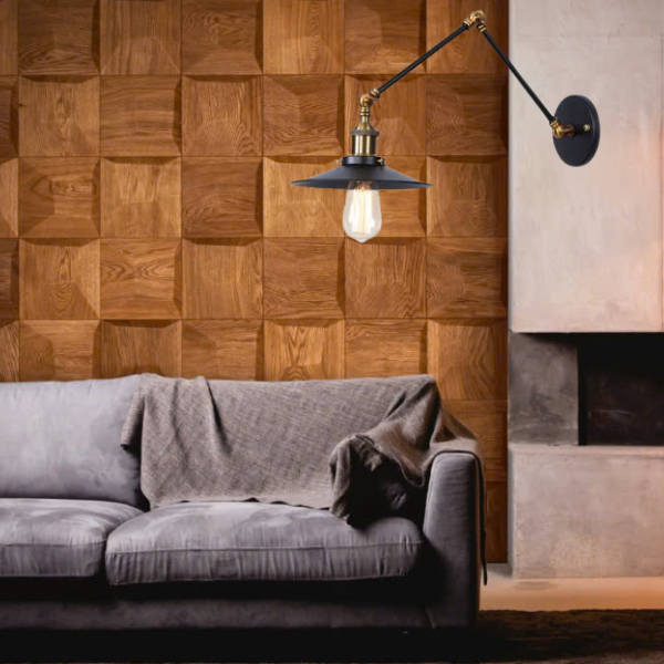 Đèn vách tường thiết kế tay gập choá cụp phong cách cổ điển