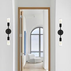 Đèn vách tay thẳng 2 đầu đơn giản, sang trọng