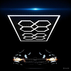 Đèn chiếu sáng trang trí kiểu 8 tổ ong cho gara ô tô, phòng gym, bàn bida