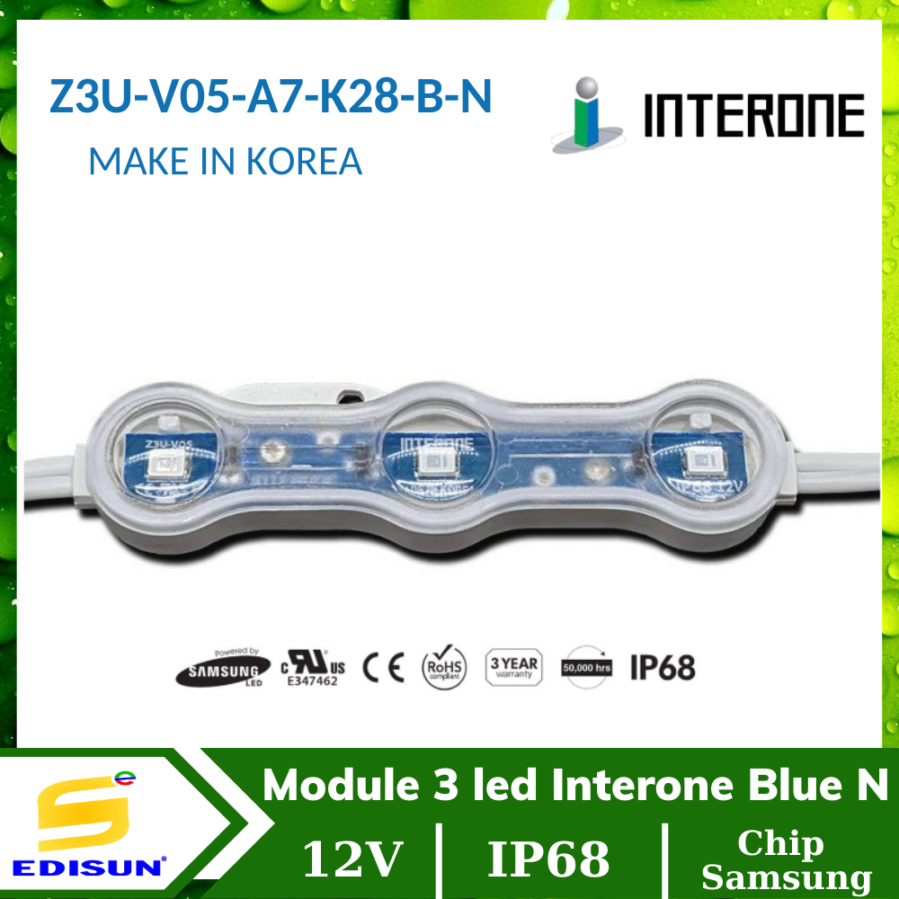 Module 3 led Xanh ngọc Interone Z3U-V05-A7-K28-B-N