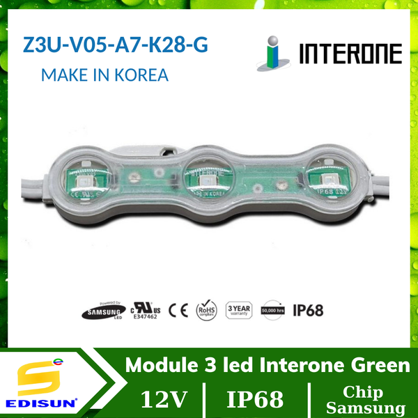 Z3u Module 3 led Xanh lá Interone Z3U-V05-A7-K28-G – EDISUN