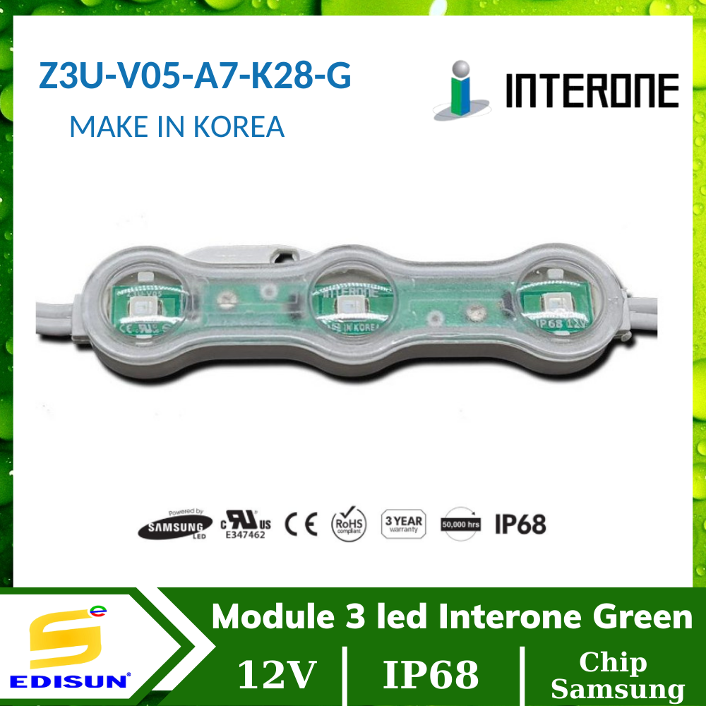 Module 3 led Xanh lá Interone Z3U-V05-A7-K28-G