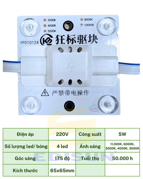 Module 4 led, điện áp 220V, hàng tốt – EDISUN