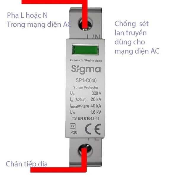 Thiết bị chống sét lan truyền 1 pha - Sigma