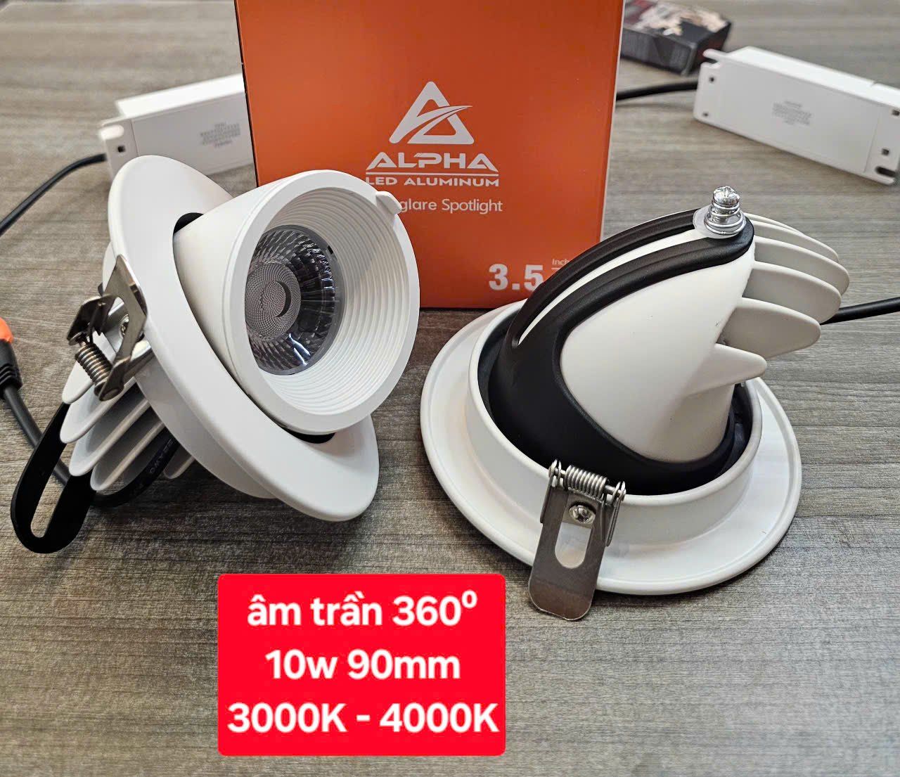 Âm trần Spotlight 360độ tròn hàng Cao cấp 10w 20w 30w