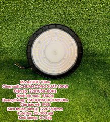 Đèn xưởng UFO có chóa 100w 150w 200w  (A)