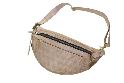 LEATHER BAG-PALE BROWN