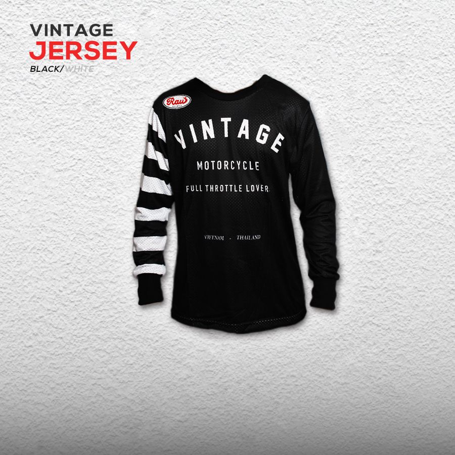 VINTAGE JERSEY BLACK - RAW MOTOCROSS