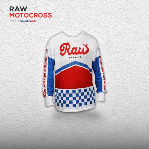 VINTAGE JERSEY BLUE/WHITE - RAW MOTOCROSS
