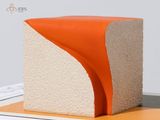 Khối lập phương trang trí resin bóng cam viền ngoài sần