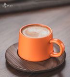 Tách sứ phủ men bóng màu cam