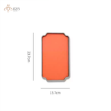 Khay đựng chữ nhật khung xi măng bề mặt lót da cam