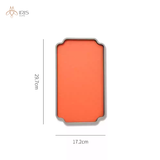 Khay đựng chữ nhật khung xi măng bề mặt lót da cam