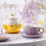 Bộ ấm chén gốm sứ họa tiết màu tím