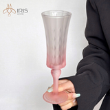 Ly vang thủy tinh mờ họa tiết kim cương