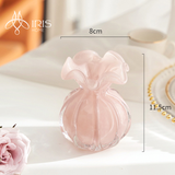 Bình hoa thuỷ tinh cổ thắt miệng lượn sóng tạo hình hoa