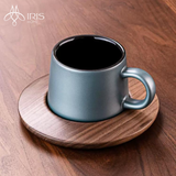 Tách sứ phủ men lì nhũ xanh 300ml