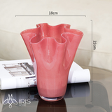 Bình hoa thuỷ tinh miệng loe lượn sóng