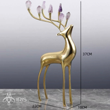 Tượng trang trí đồng kết hợp đá thạch anh tím