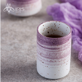 Cốc nước sứ chi tiết trang trí gradient tím thủ công