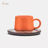 Tách sứ phủ men bóng màu cam