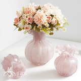 Bình hoa thuỷ tinh cổ thắt miệng lượn sóng tạo hình hoa