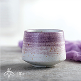 Cốc nước sứ chi tiết trang trí gradient tím thủ công