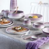 Thìa sứ trắng chi tiết trang trí gradient tím thủ công