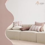 Gối vải chenille trơn màu hồng