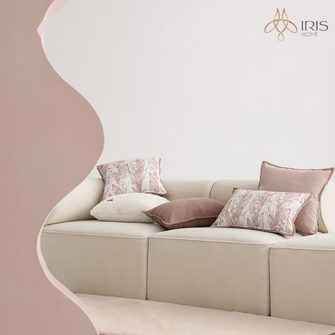 Gối vải chenille trơn màu hồng