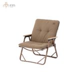 Ghế gập ngoài trời màu nâu - đệm vải PU may trần
