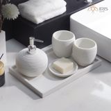 Bộ đồ dùng nhà tắm 4 chi tiết màu trắng