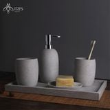 Bộ đồ dùng nhà tắm 4 chi tiết màu xám
