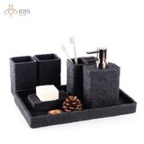 Bộ đồ dùng nhà tắm 5 chi tiết màu đen