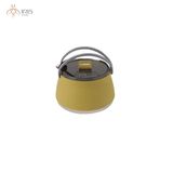 Ấm du lịch bằng silicon màu xanh vàng chi tiết thép không gỉ 304